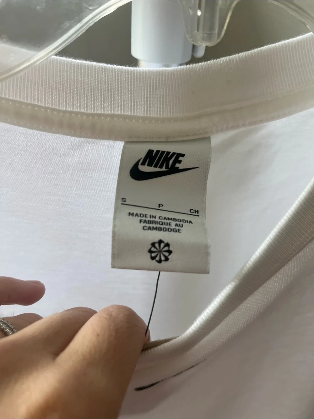 Nike White Short Sleeve Tee with Black Swoosh